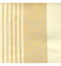 Gold cream color vertical pencil and bold stripes net finished vertical and horizontal checks line poly fabric sheer curtain